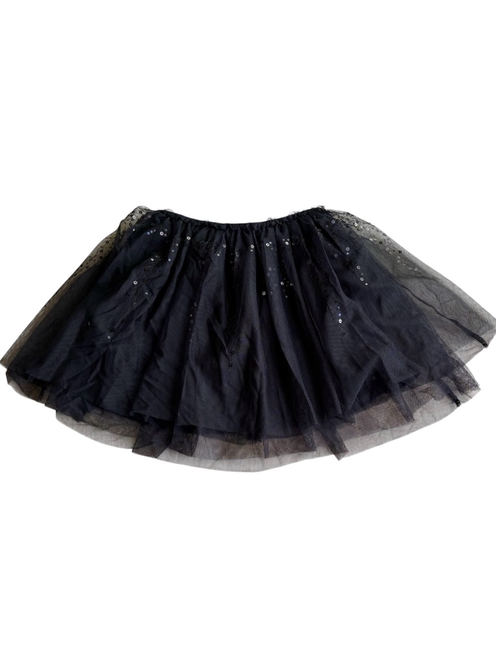 Justice Girls 8 black tulle tutu skirt with shorts sequin embellishments NEW